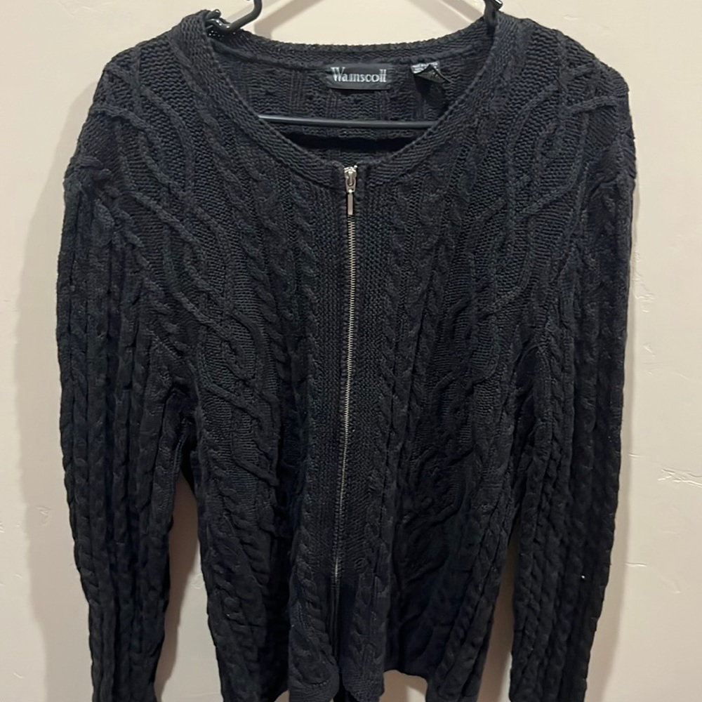 Black Zip-Up Sweater